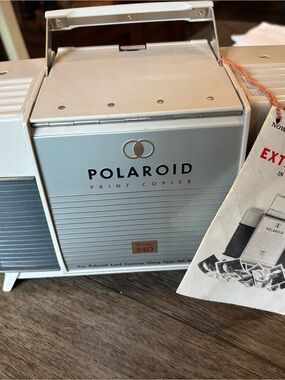 Polaroid Silver and White Print Copier with Red Accents